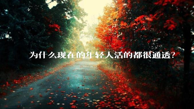 为什么现在的年轻人活的都很通透？